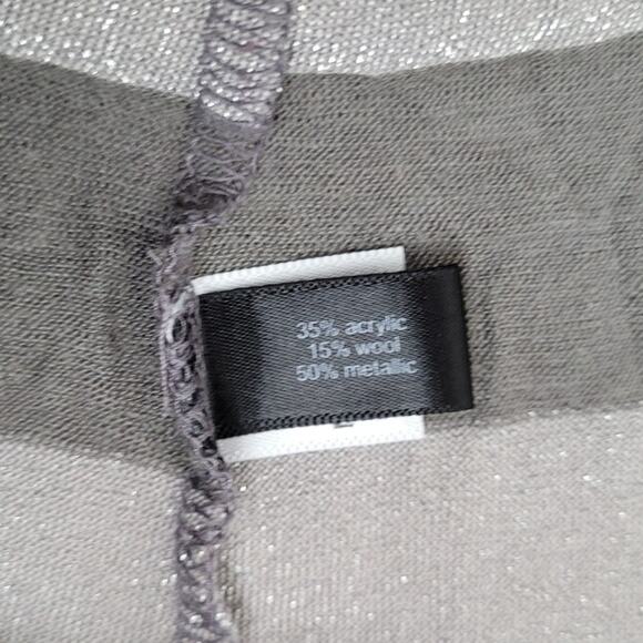 The Limited Women’s M Gray Metallic Stripe Long Sleeve Holiday 2006 Shimmer Top - Picture 7 of 10